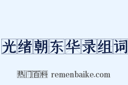 光绪朝东华录组词是什么意思的图片
